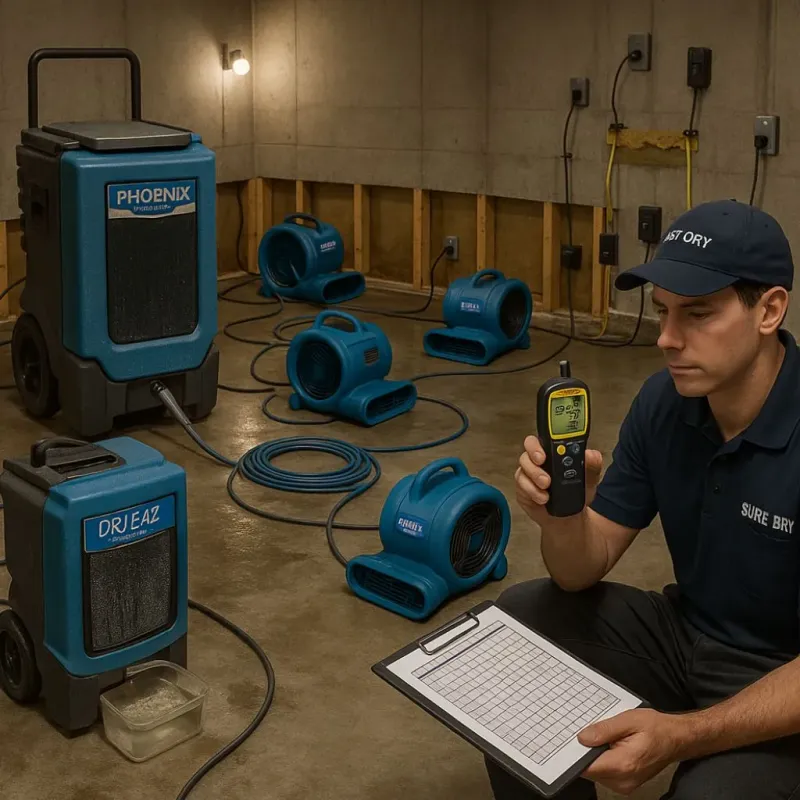 Structural Drying and Dehumidification process in Prospect Park, PA